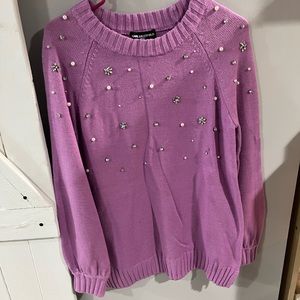 Purple jeweled sweater